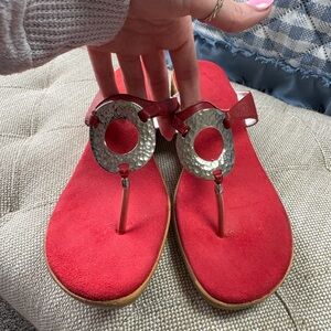 ONEX SLIP ON WEDGE SANDALS with cork and rubber sole size 10